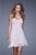 La Femme - 20633 Lace Chiffon A-line Dress in Pink