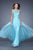 La Femme - 20638 Illusion Jewel A-Line Gown in Blue