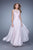 La Femme - 20638 Illusion Jewel A-Line Gown in Pink