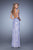 La Femme - 20641 Appliqued Floral Lace Gown in Purple