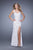 La Femme - 20641 Appliqued Floral Lace Gown in White