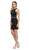 Dancing Queen - 2065 Jeweled Waist Sheath Cocktail Dress In Black