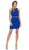 Dancing Queen - 2065 Jeweled Waist Sheath Cocktail Dress In Blue
