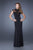 La Femme - 20650 High Neck Illusion Lace Evening Gown In Black