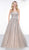 Colors Dress - 2065 Applique Sweetheart Ballgown With Train In Gray and Neutral