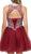 Dancing Queen - 2066 Ornate Illusion Basque Cocktail Dress