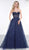 Colors Dress - 2066 Corset Sweetheart Pleated Ballgown In Blue