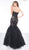 Colors Dress - 2067 Sequined Illusion Corset Tiered Gown In Black and Nude
