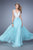 La Femme - 20692 Appliqued Cutout A-Line Gown In Blue