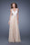 La Femme - 20692 Appliqued Cutout A-Line Gown In Neutral