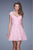 La Femme - 20699 Lace Sweetheart A-line Dress in Pink