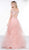 Colors Dress - 2069 Embellished Plunging Ruffled A-Line Dress In Pink