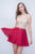Nina Canacci - 206 Scallop-Trimmed Plunging V-Neck A-Line Dress