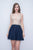 Nina Canacci - 206 Scallop-Trimmed Plunging V-Neck A-Line Dress
