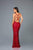Scala - 48932 Sequin Ornate Sheath Gown  In Red