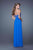 La Femme - 20700 Lace Strapless Evening Gown In Blue