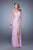 La Femme - 20705 Crystal Embellished Sweetheart Slit Gown\ In Purple