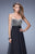 La Femme - 20708 Strapless Lattice Ornate Gown In Black
