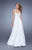 La Femme - 20708 Strapless Lattice Ornate Gown In White