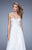 La Femme - 20708 Strapless Lattice Ornate Gown In White