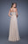 La Femme - 20708 Strapless Lattice Ornate Gown In Neutral
