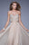 La Femme - 20708 Strapless Lattice Ornate Gown In Neutral