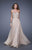 La Femme - 20708 Strapless Lattice Ornate Gown In Neutral