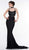 Colors Dress - 2070 Embellished Trumpet Dress With Train In Black