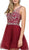 Crystal Embellished A-Line Cocktail Dress - ADASA