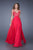 La Femme - 20710 Ornate Lace Cutout A-Line Gown in Pink