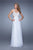 La Femme - 20710 Ornate Lace Cutout A-Line Gown in White