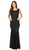 Eureka Fashion - 2072 Sleeveless Lace Sequins Mermaid Gown in Black