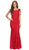 Eureka Fashion - 2072 Sleeveless Lace Sequins Mermaid Gown in Red