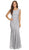 Eureka Fashion - 2072 Sleeveless Lace Sequins Mermaid Gown in Silver