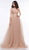 Colors Dress - 2072 Corset Bodice Glitter Mesh Gown In Gold