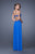 La Femme - 20733 Sweetheart Lace Cut Out Evening Gown In Blue