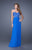 La Femme - 20733 Sweetheart Lace Cut Out Evening Gown In Blue