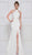 Colors Dress - 2074 Faille And Chiffon Halter Trumpet Dress With Train In White