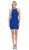 Dancing Queen - 2075 Embellished Halter Fitted Homecoming Dress In Blue