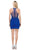 Dancing Queen - 2075 Embellished Halter Fitted Homecoming Dress In Blue
