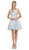 Dancing Queen - 2076 Jewel Lace Appliqued Cocktail Dress - 1 pc Silver in Size S Available