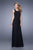 La Femme - 20765 Adjustable Strap Ruched Evening Gown In Black