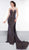 Colors Dress - 2076 Plunging Glitter Back Paneled Gown In Pink and Multi-Color