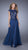 La Femme - 20778 Cap Sleeved Lace Evening Gown In Navy