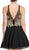 Dancing Queen - 2078 Strapless Gilded Lace Cocktail Dress