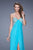 La Femme - 20784 Crystal Crusted Empire Gown in Blue and Green