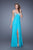 La Femme - 20784 Crystal Crusted Empire Gown in Blue and Green