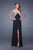 La Femme - 20784 Crystal Crusted Empire Gown in Black