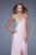 La Femme - 20784 Crystal Crusted Empire Gown in Pink