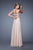 La Femme - 20784 Crystal Crusted Empire Gown in Neutral